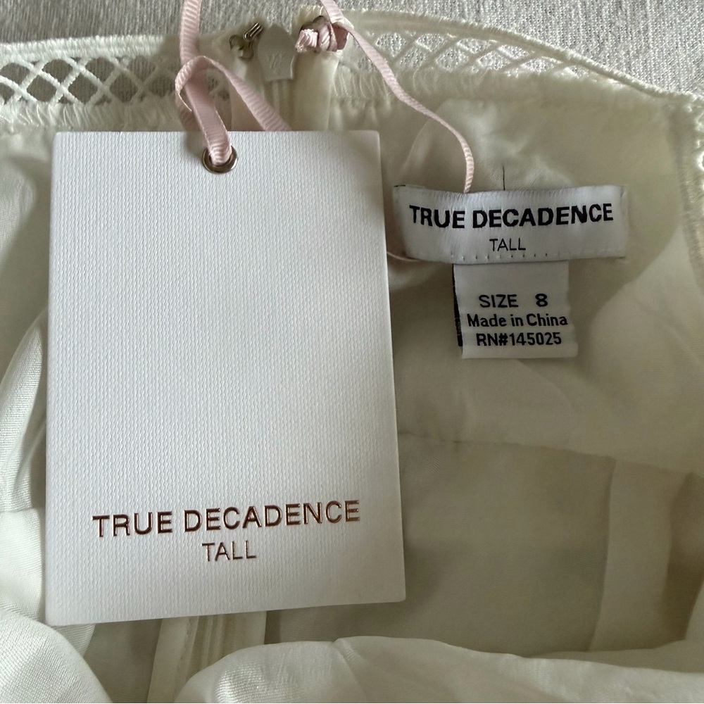 True Decadence Dress Womens 8 Tall White Lace Halter Mermaid Maxi Formal Wedding - Picture 10 of 14